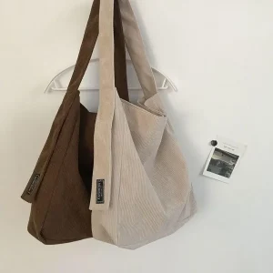 Large Corduroy Shoulder Shopper Bag