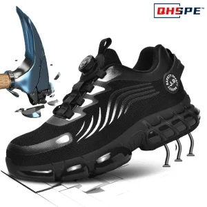 Men's Safety Shoes with Rotating Button